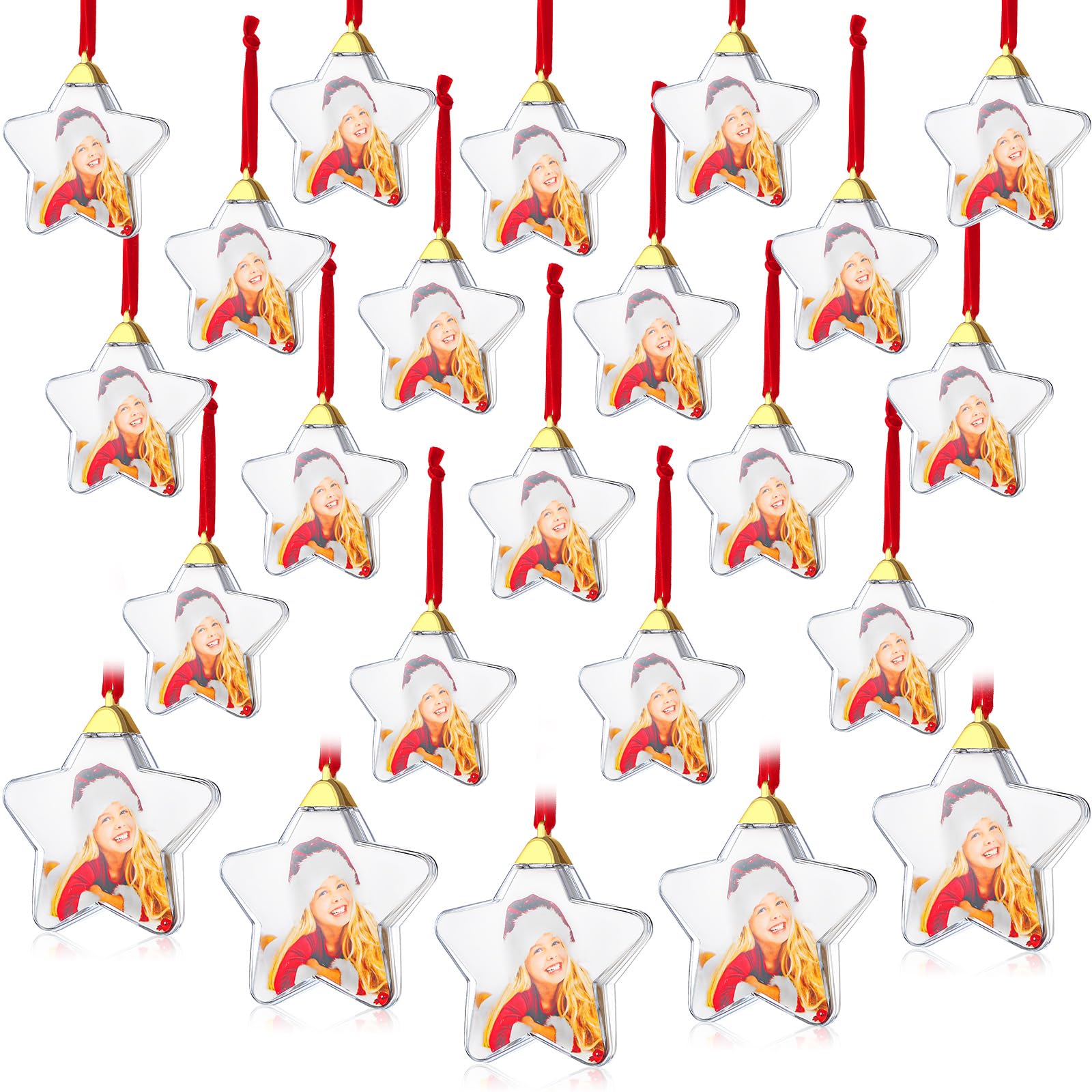 Bola Skylety Para Adorno Navideño Con Fotografía, 24 Unidades, De Plástico Transparente - Venta Internacional.