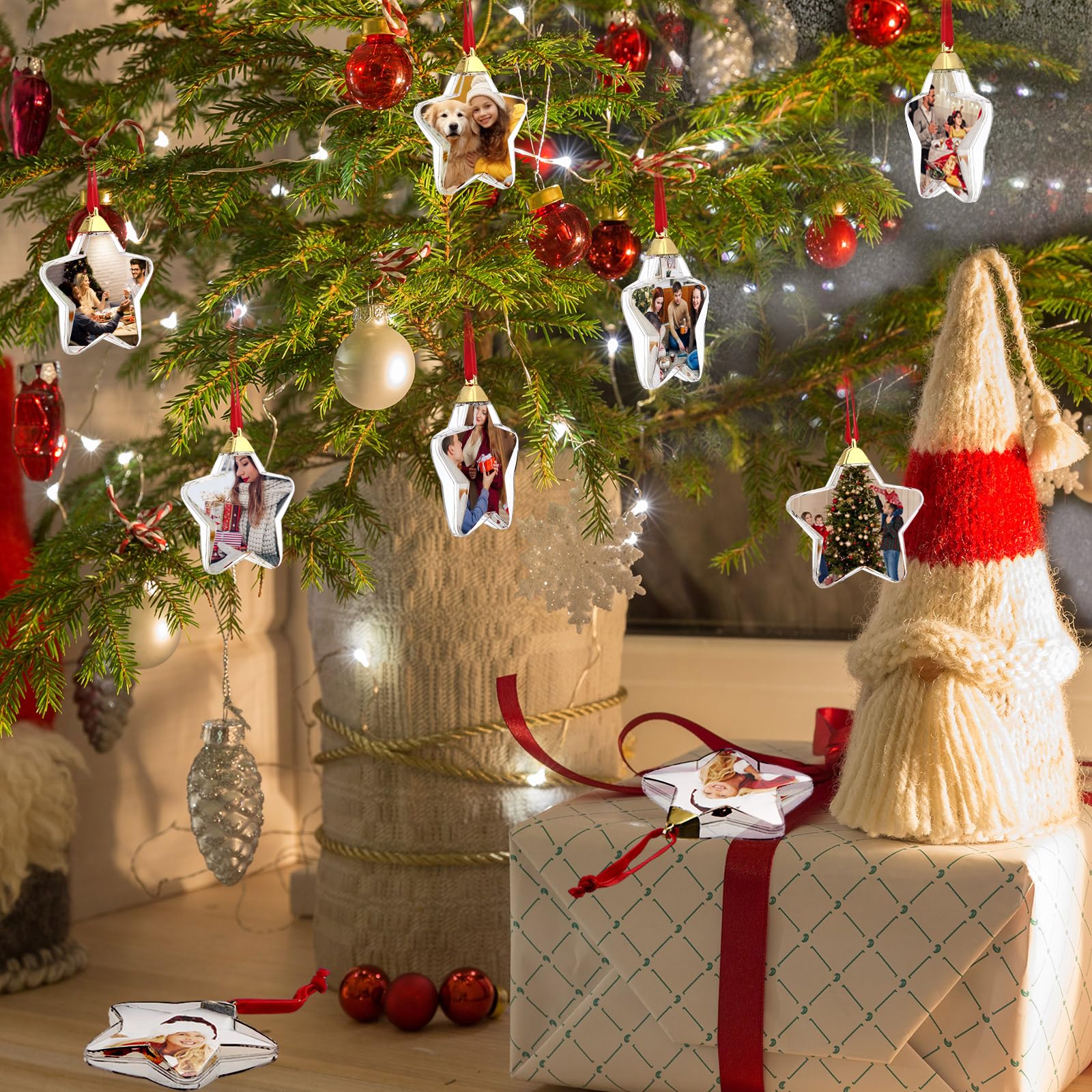 Foto 6 | Bola Skylety Para Adorno Navideño Con Fotografía, 24 Unidades, De Plástico Transparente - Venta Internacional.