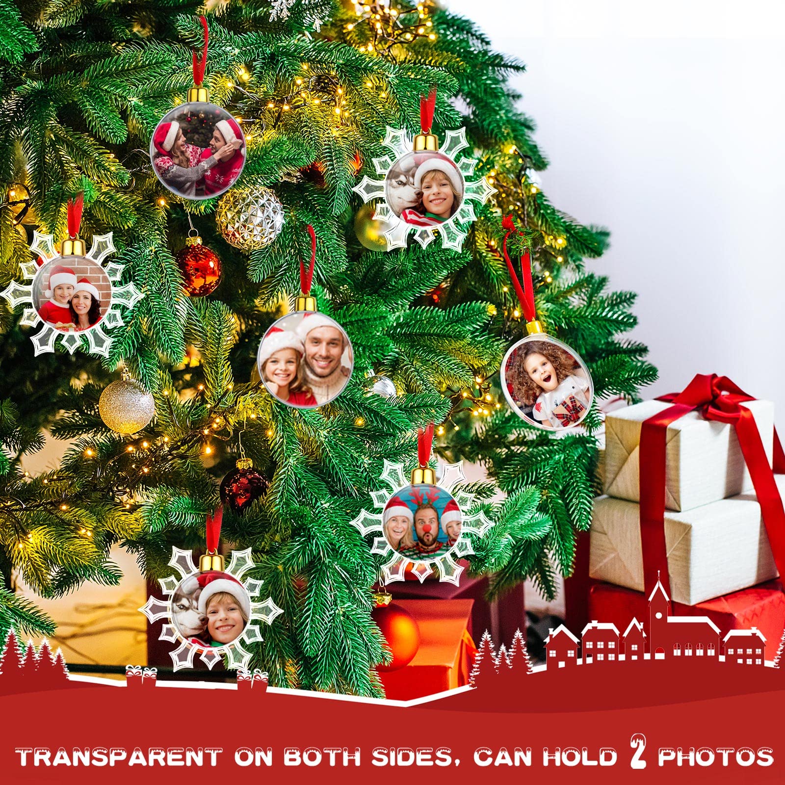 Foto 5 pulgar | Bola Skylety Para Adorno Fotográfico Navideño, 12 Unidades, Plástico Transparente - Venta Internacional.