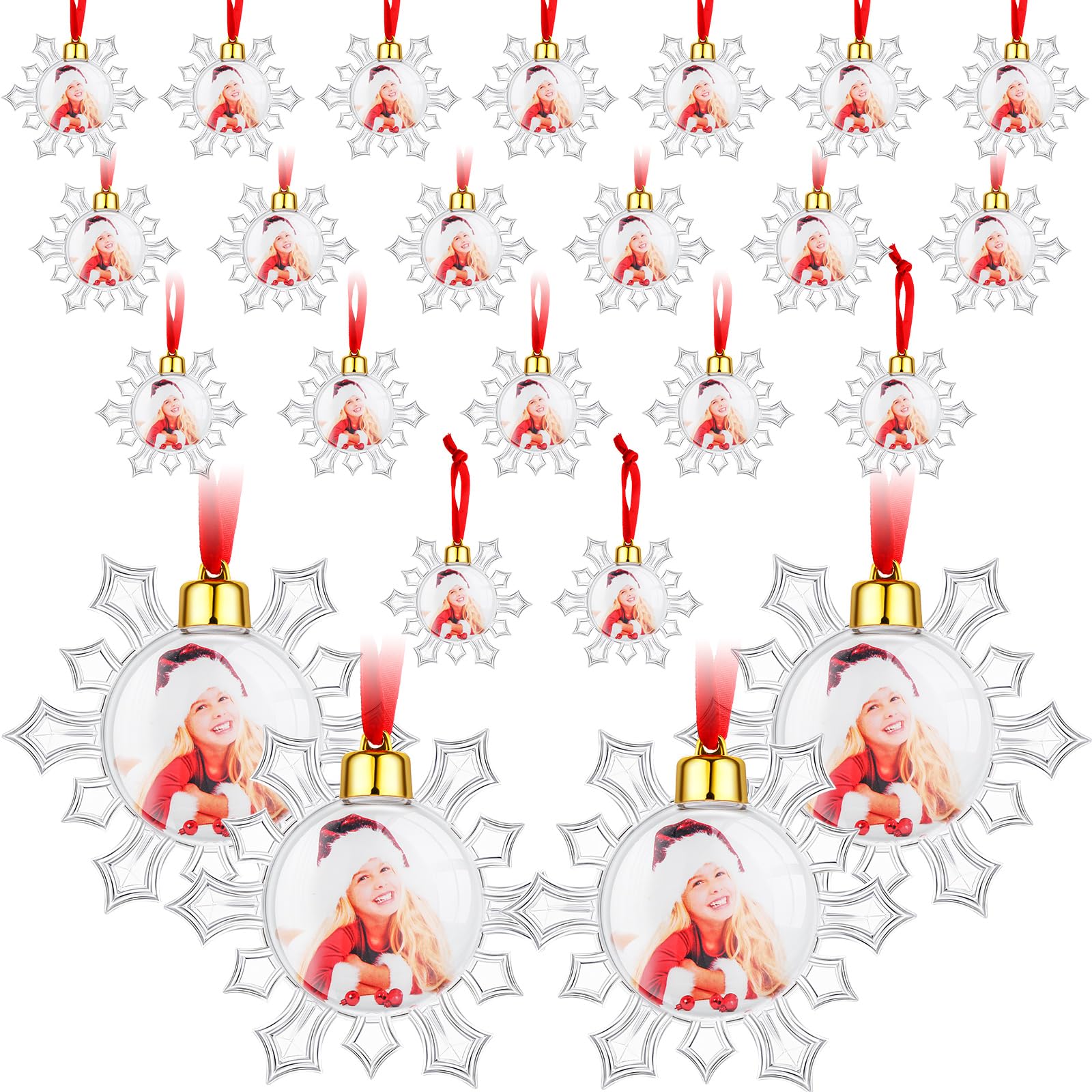 Bola Skylety Para Adorno Navideño Con Fotografía, 24 Unidades, De Plástico Transparente - Venta Internacional.