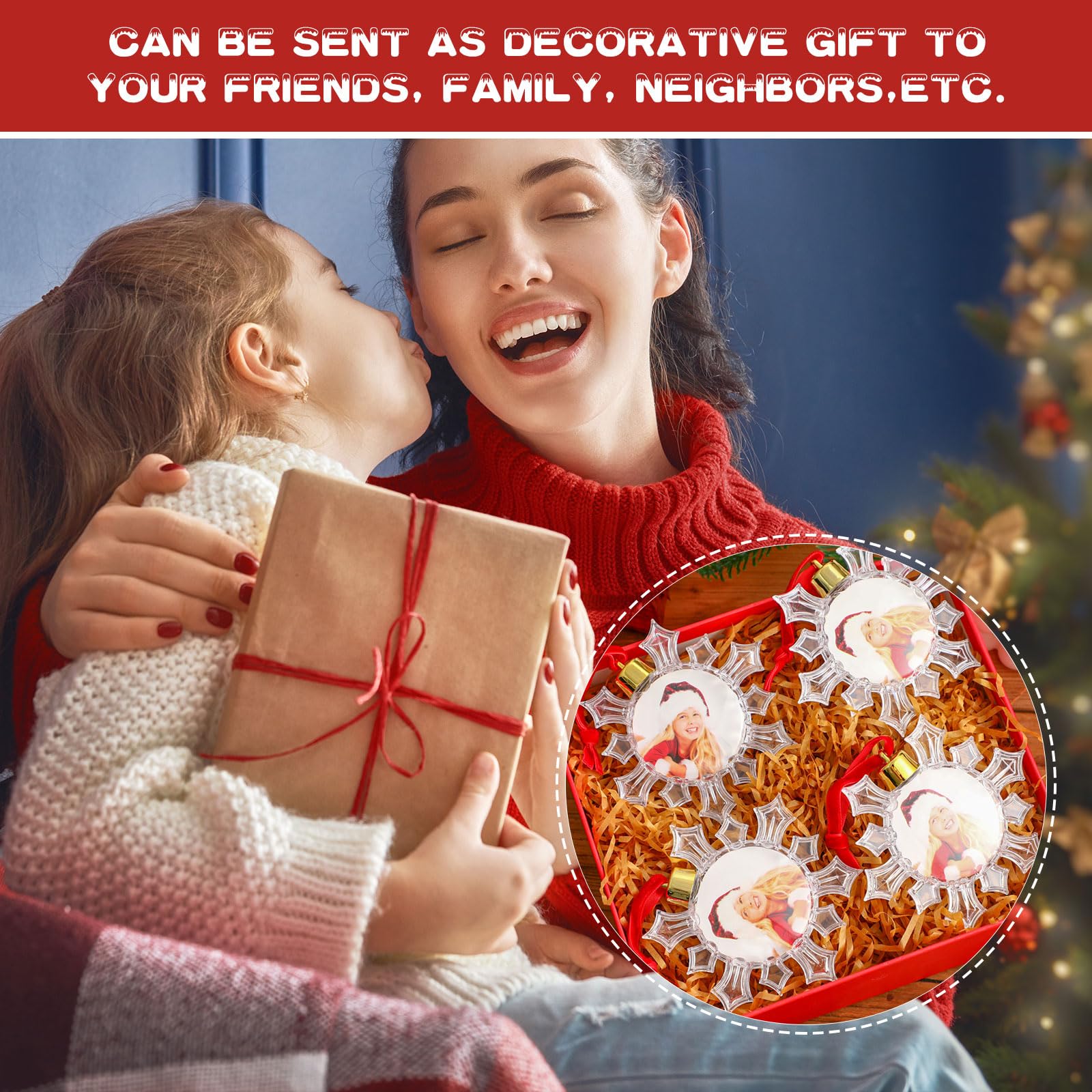 Foto 5 | Bola Skylety Para Adorno Navideño Con Fotografía, 24 Unidades, De Plástico Transparente - Venta Internacional.