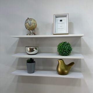 Foto 4 | Juego de 3 Repisas Flotantes de Madera 60 x 15 cm Blanco Estantes Funcionales Soportan 20kg