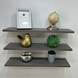 Foto 2 | Juego de 3 Repisas Flotantes de Madera 60 x 15 cm Grey Wood Estantes Funcionales Soportan 20 kg