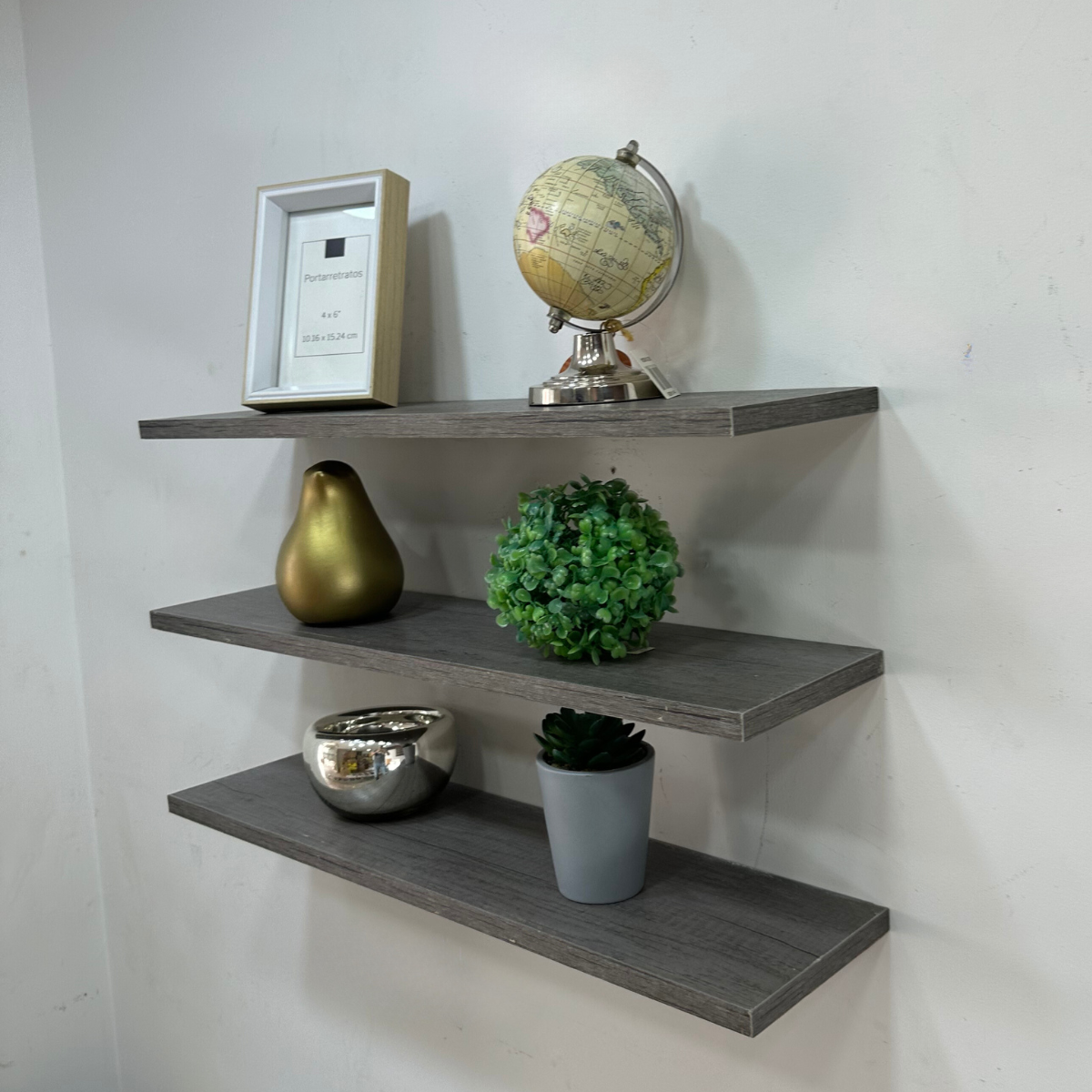 Foto 5 pulgar | Juego de 3 Repisas Flotantes de Madera 60 x 15 cm Grey Wood Estantes Funcionales Soportan 20 kg
