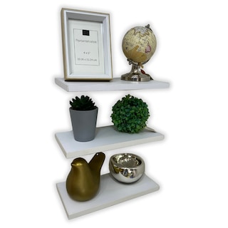 Foto 1 | Juego de 3 Repisas Flotantes de Madera 30 x 15 cm Blanco Soportan 10 Kg