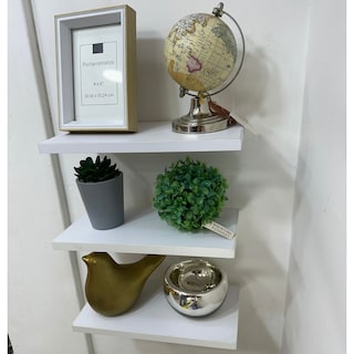 Foto 3 | Juego de 3 Repisas Flotantes de Madera 30 x 15 cm Blanco Soportan 10 Kg