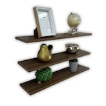 Juego de 3 Repisas Flotantes de Madera 30 x 15 cm Nogal Estantes Funcionales Soportan 10 Kg