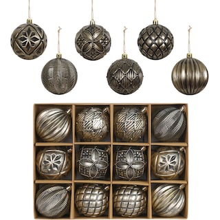 Foto 1 | Set De Adornos De Bolas De Navidad Xmasexp, Vintage Y Rústico, 12 Piezas - Venta Internacional.