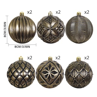 Foto 2 | Set De Adornos De Bolas De Navidad Xmasexp, Vintage Y Rústico, 12 Piezas - Venta Internacional.
