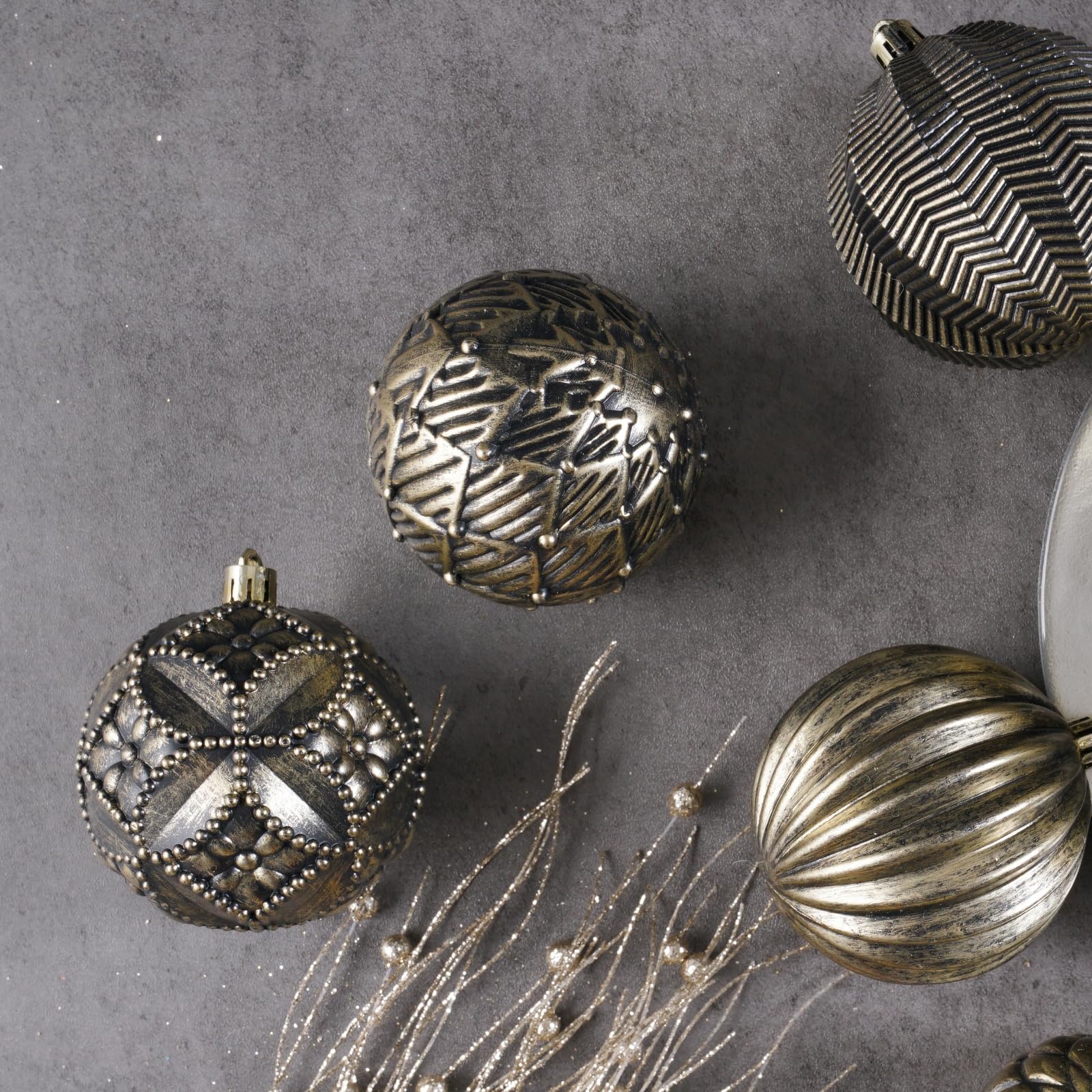 Foto 3 | Set De Adornos De Bolas De Navidad Xmasexp, Vintage Y Rústico, 12 Piezas - Venta Internacional.