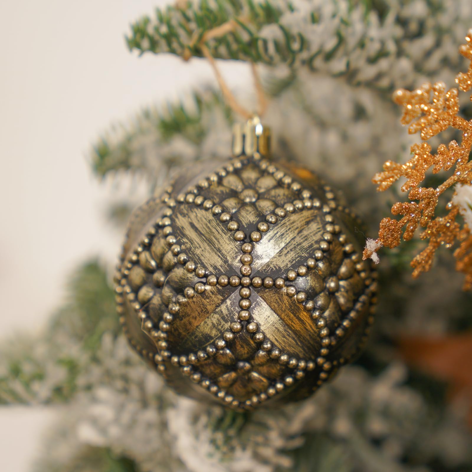 Foto 5 | Set De Adornos De Bolas De Navidad Xmasexp, Vintage Y Rústico, 12 Piezas - Venta Internacional.