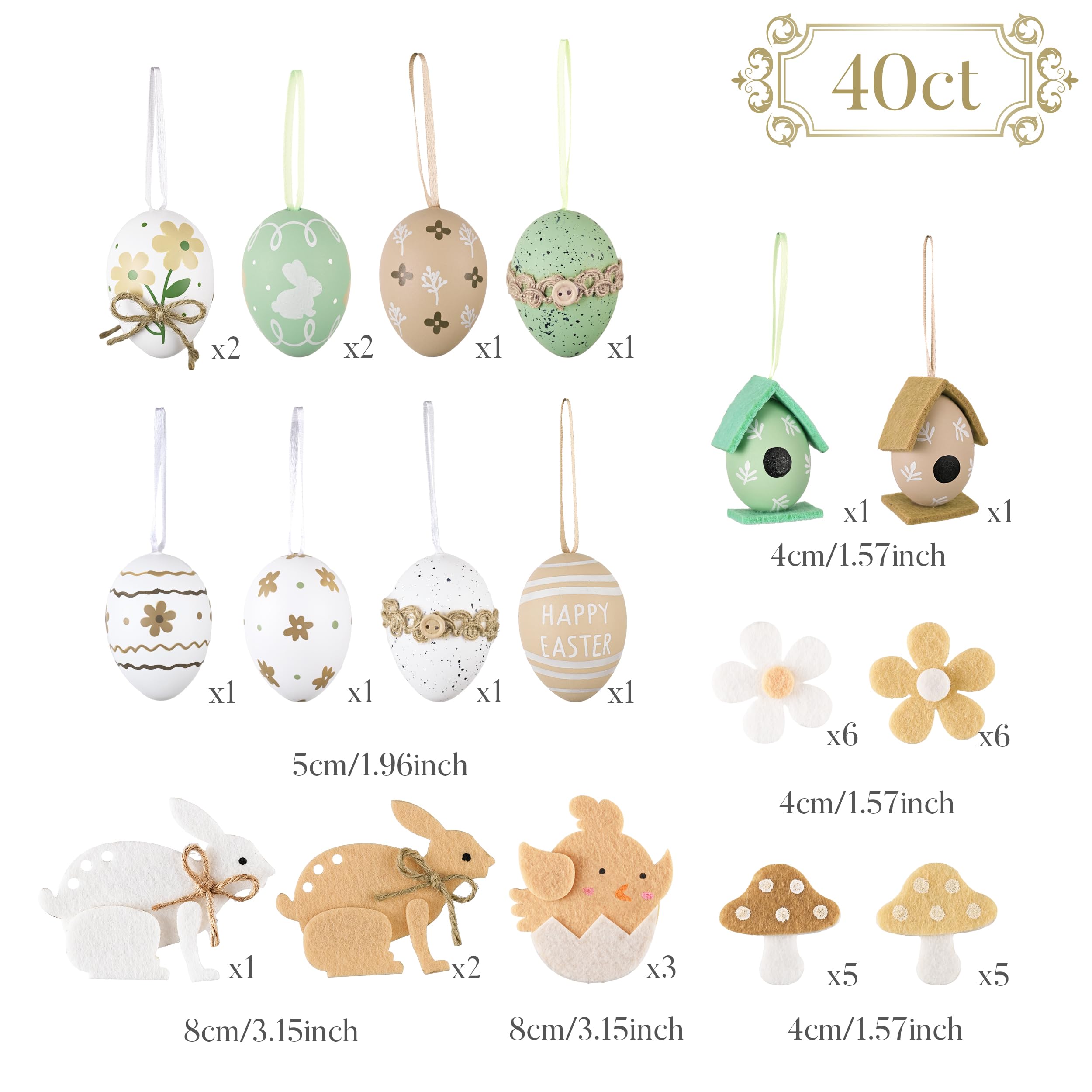Foto 5 | Adornos Pascua Valery Madelyn 40 Unidades - Venta Internacional