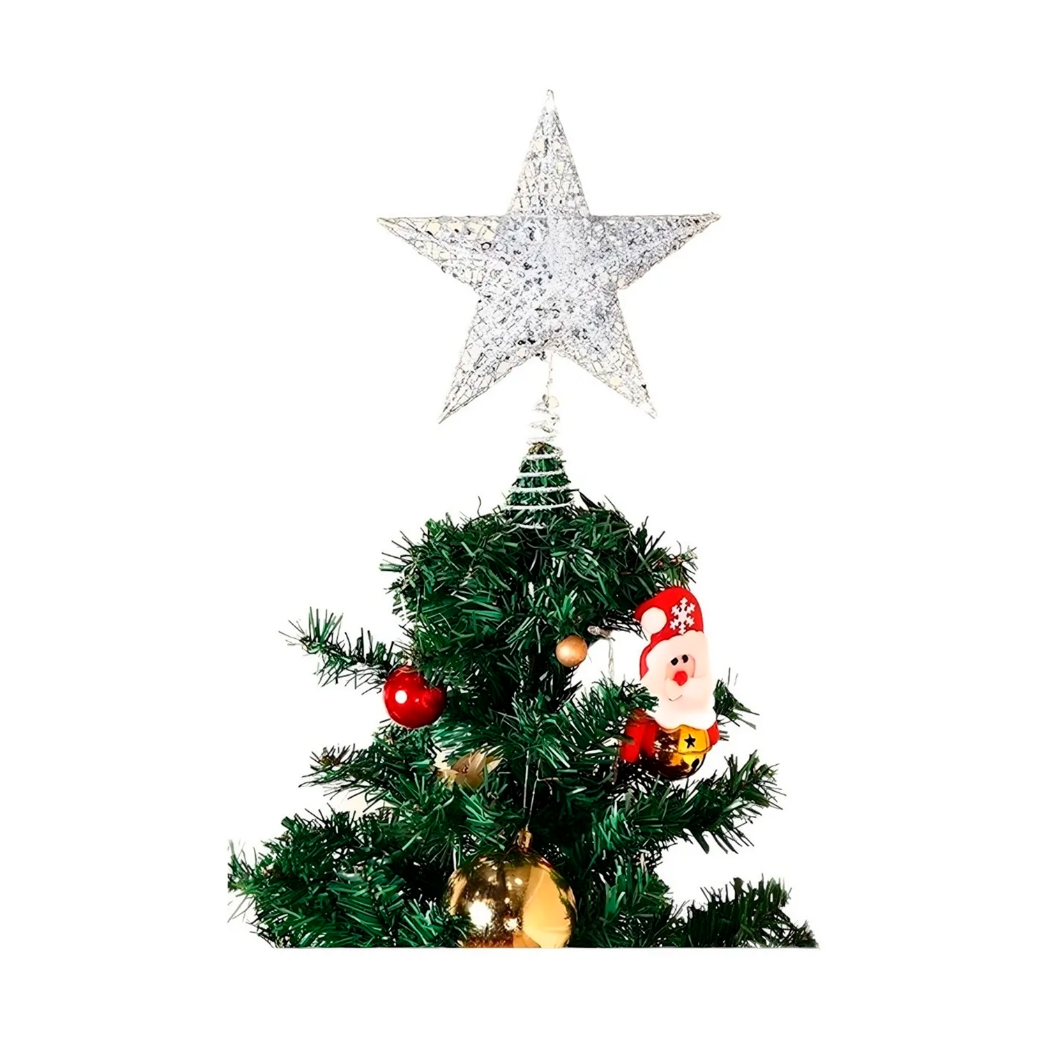 Foto 1 | Adorno Para Árbol De Navidad Con Forma De Estrella Plateada - Venta Internacional.