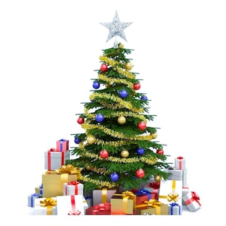 Foto 2 | Adorno Para Árbol De Navidad Con Forma De Estrella Plateada - Venta Internacional.