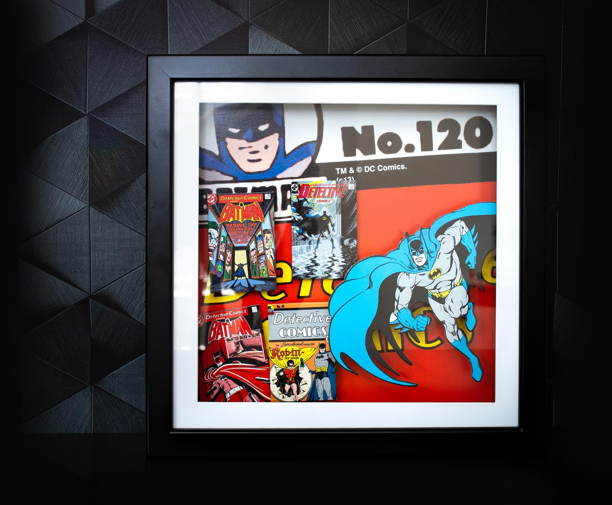 Foto 3 pulgar | Expositor De Pared Dc Comics Batman #120 Con Marco De Madera 3d - Venta Internacional.