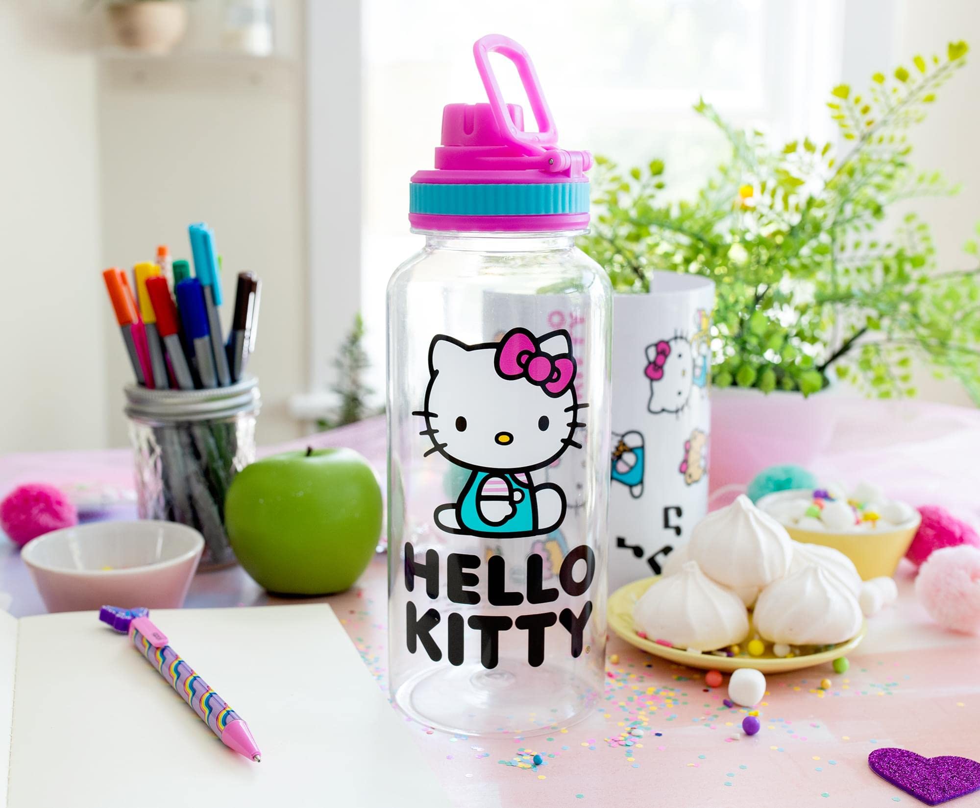 Foto 3 pulgar | Botella De Agua Silver Buffalo Hello Kitty Icons De 950 Ml Con Pegatina - Venta Internacional.