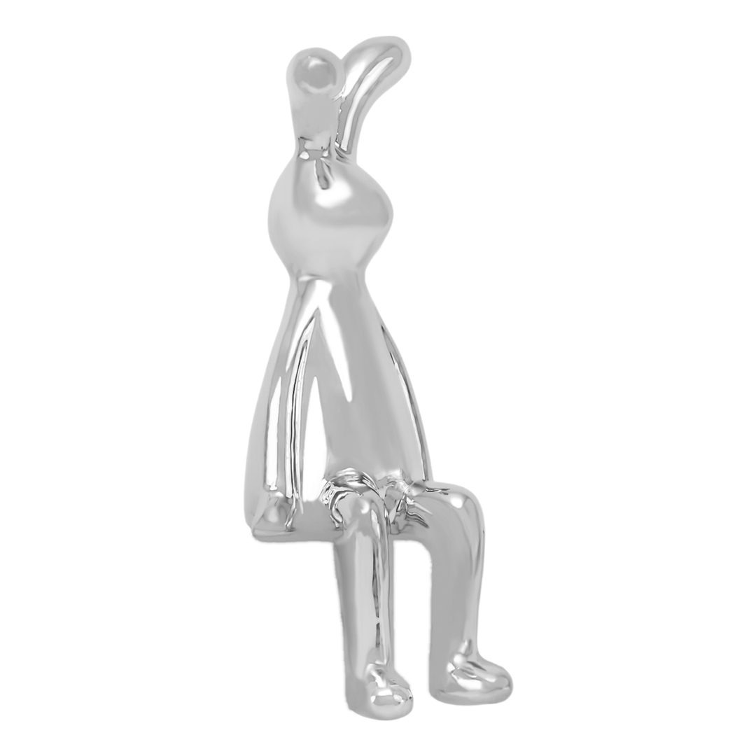 Foto 3 pulgar | Figura Decorativa - Forma De Conejo Plateado
