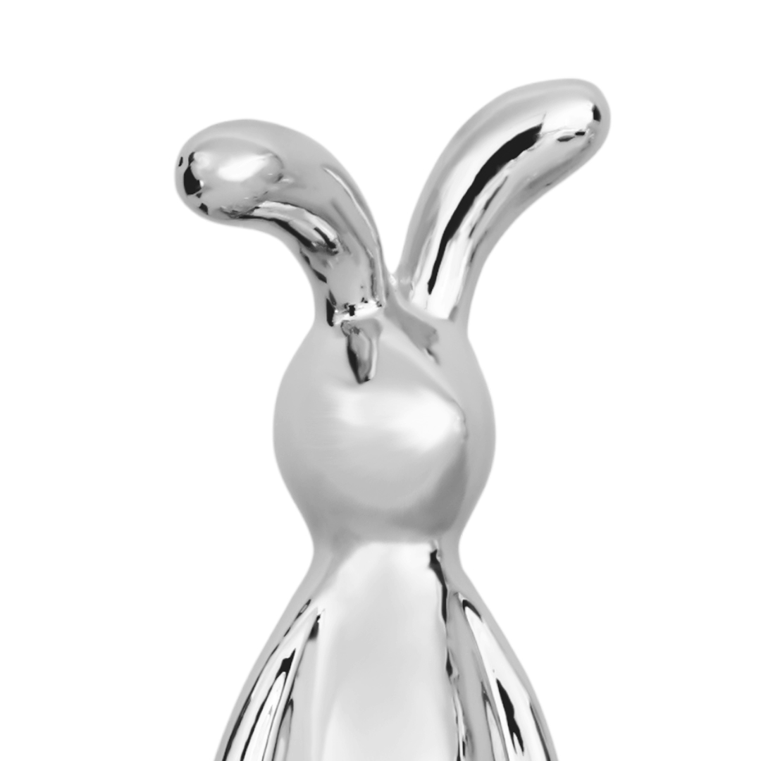 Foto 3 | Figura Decorativa - Forma De Conejo Plateado