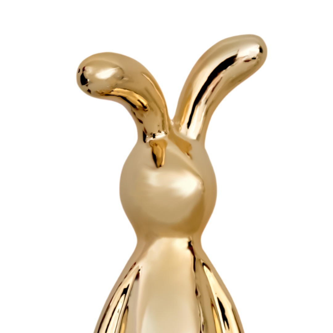 Foto 4 pulgar | Figura Decorativa - Forma De Conejo Dorado