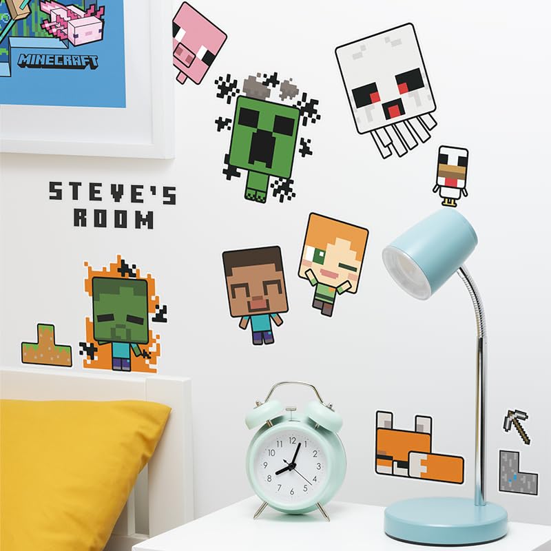 Foto 3 pulgar | Calcomanías De Pared Paladone Minecraft Overworld Gamer Icons Kids - Venta Internacional.