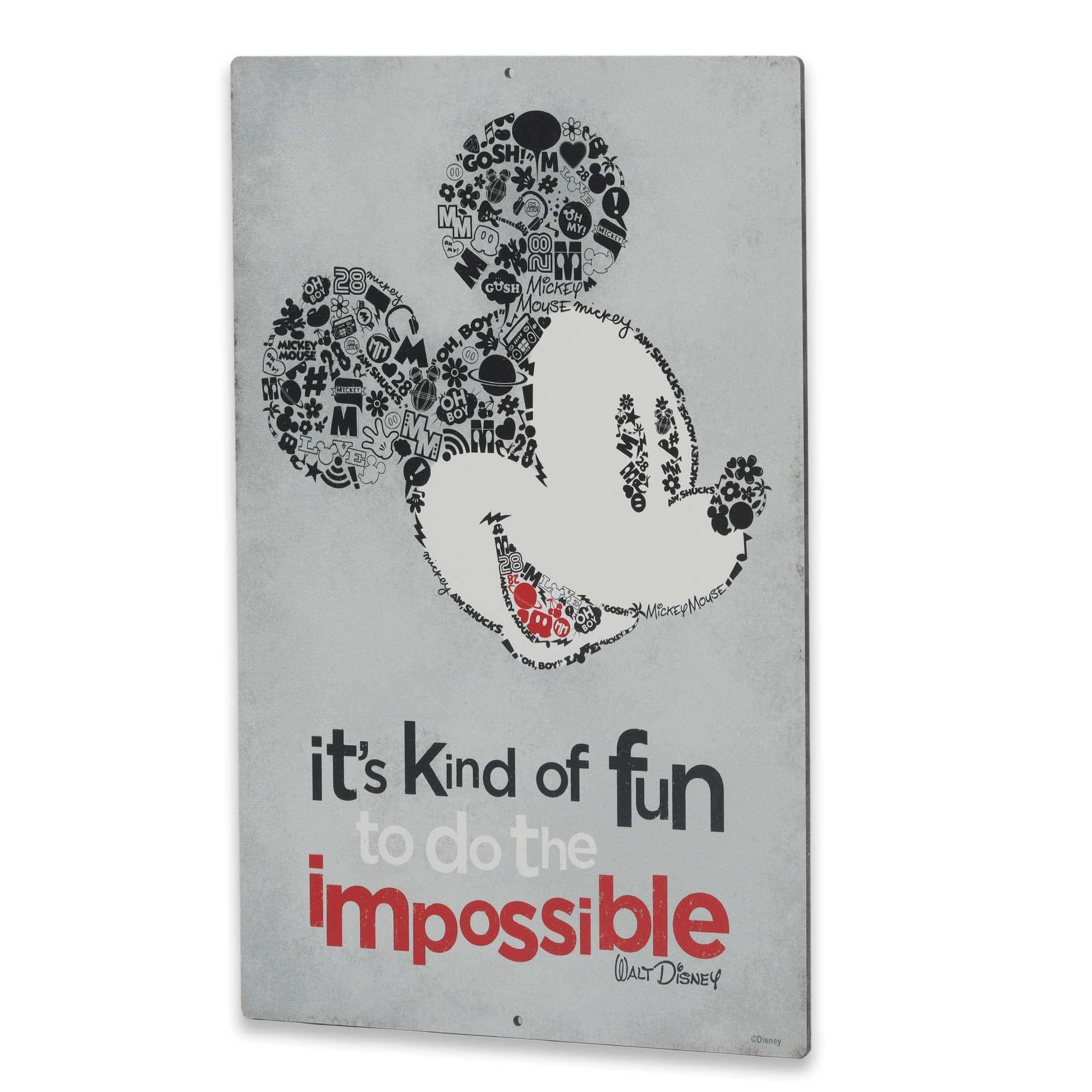 Foto 3 pulgar | Cartel Decorativo De Pared De Disney Con Mickey Mouse Do The Impossible Vintage - Venta Internacional.