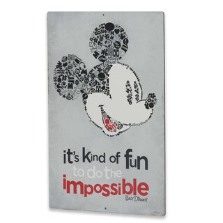 Foto 2 | Cartel Decorativo De Pared De Disney Con Mickey Mouse Do The Impossible Vintage - Venta Internacional.
