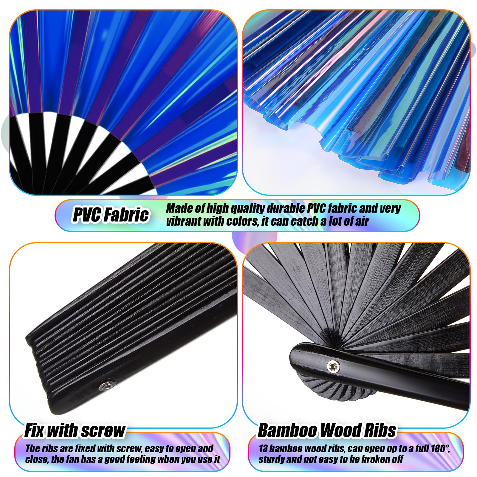 Foto 4 pulgar | Abanicos De Seda Plegables A Mano Maitys Tai Ji Azul Oscuro (2 Paquetes) - Venta Internacional.