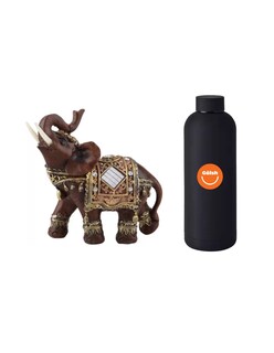 Foto 1 | Elefante Estatua De Decoración + Termo De Agua Güish