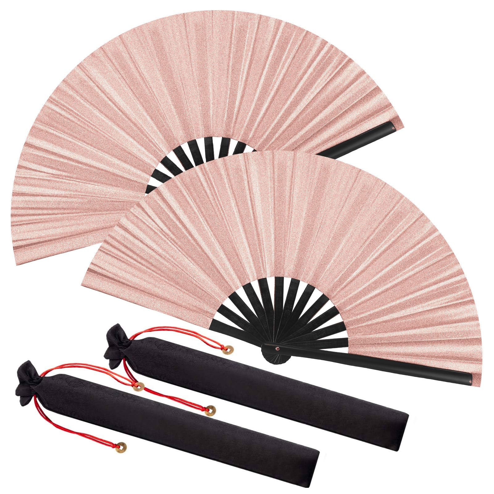 Foto 1 | Abanico De Seda Plegable A Mano Maitys Chinese Tai Ji Fan 34 X 63,5 Cm - Venta Internacional.