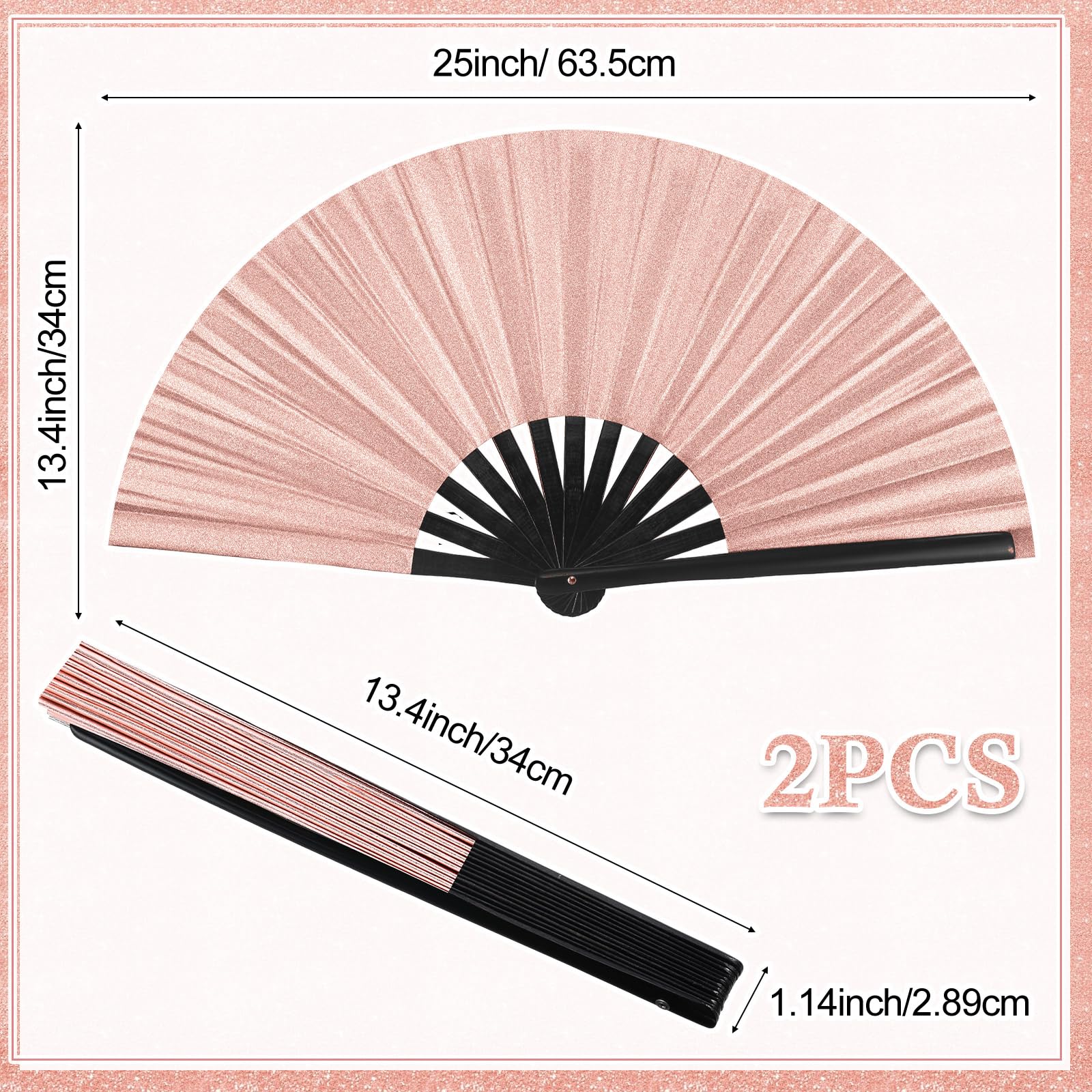 Foto 3 pulgar | Abanico De Seda Plegable A Mano Maitys Chinese Tai Ji Fan 34 X 63,5 Cm - Venta Internacional.