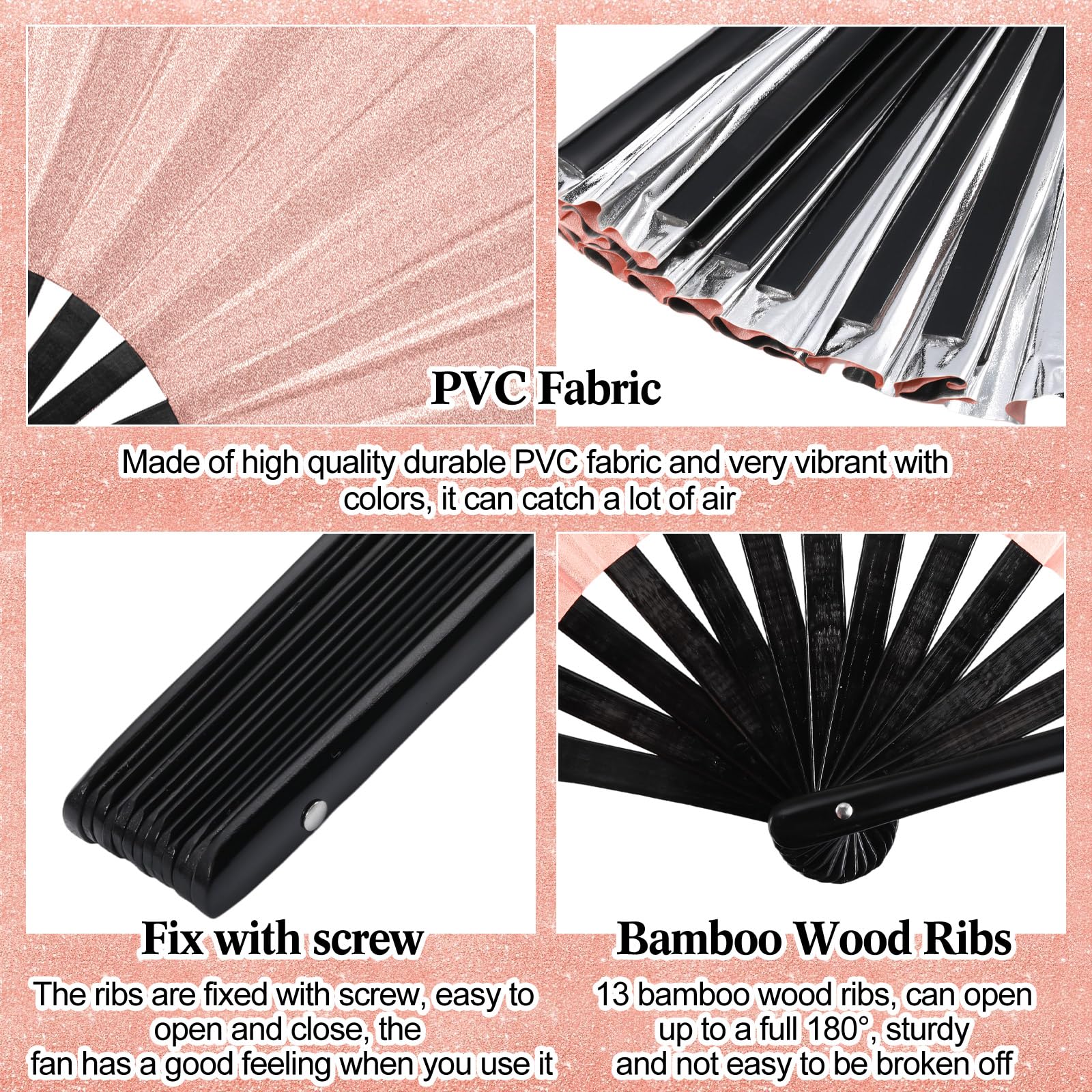 Foto 5 pulgar | Abanico De Seda Plegable A Mano Maitys Chinese Tai Ji Fan 34 X 63,5 Cm - Venta Internacional.