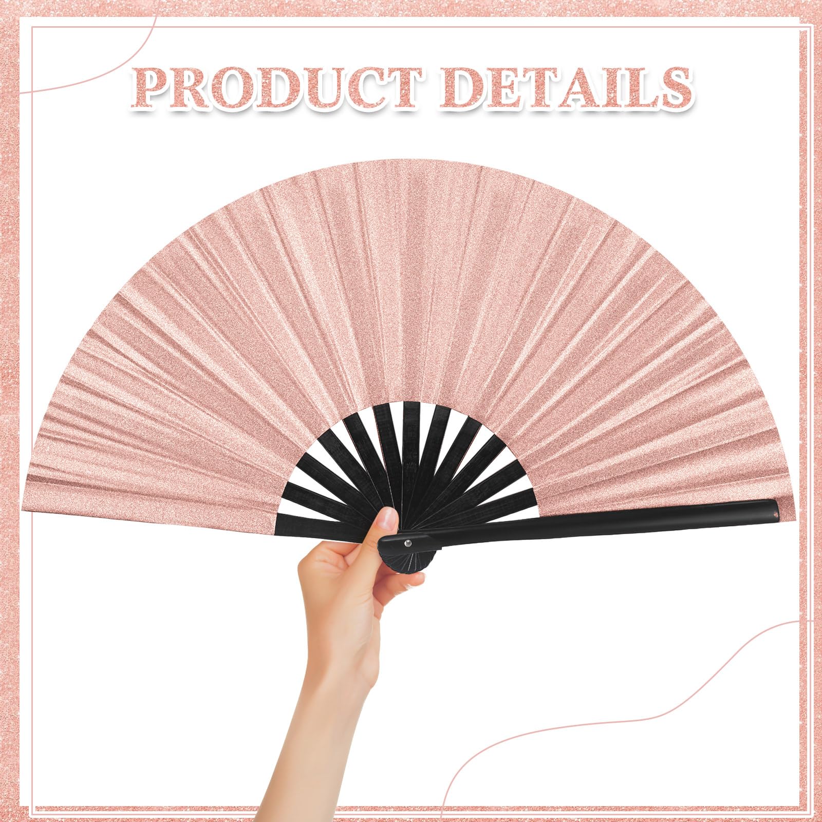 Foto 5 | Abanico De Seda Plegable A Mano Maitys Chinese Tai Ji Fan 34 X 63,5 Cm - Venta Internacional.