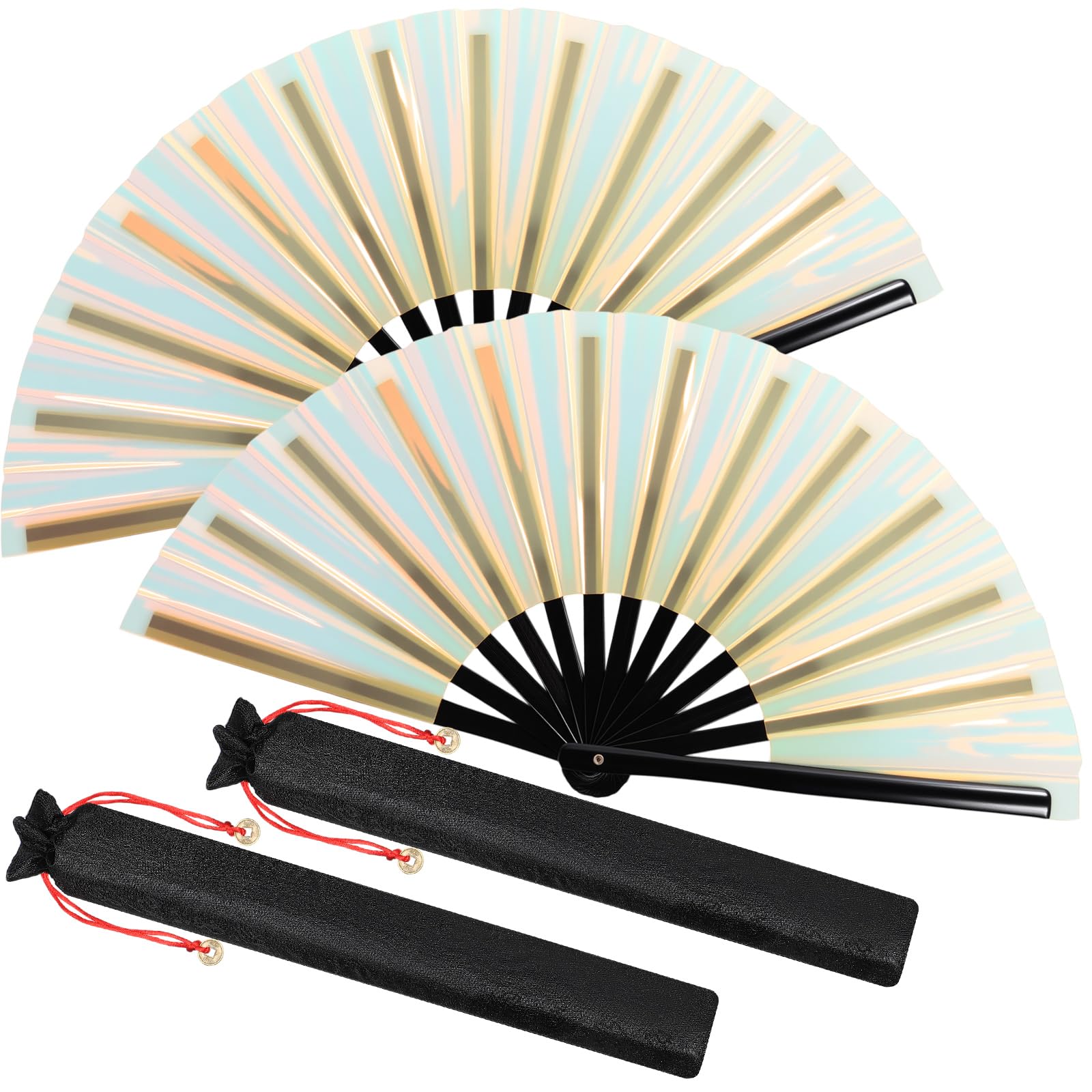 Foto 1 | Abanico De Seda Plegable A Mano Maitys Tai Ji Para Hombre Y Mujer - Venta Internacional.