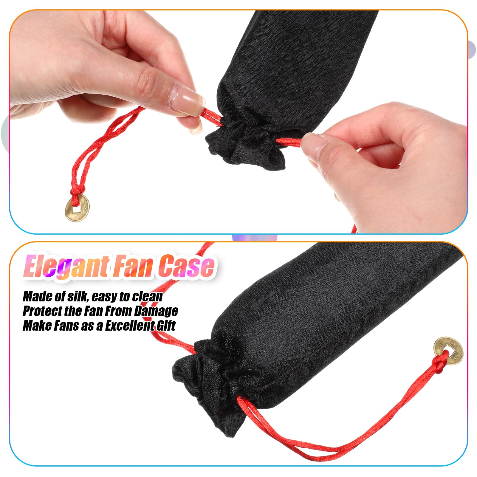 Foto 4 | Abanico De Seda Plegable A Mano Maitys Tai Ji Para Hombre Y Mujer - Venta Internacional.