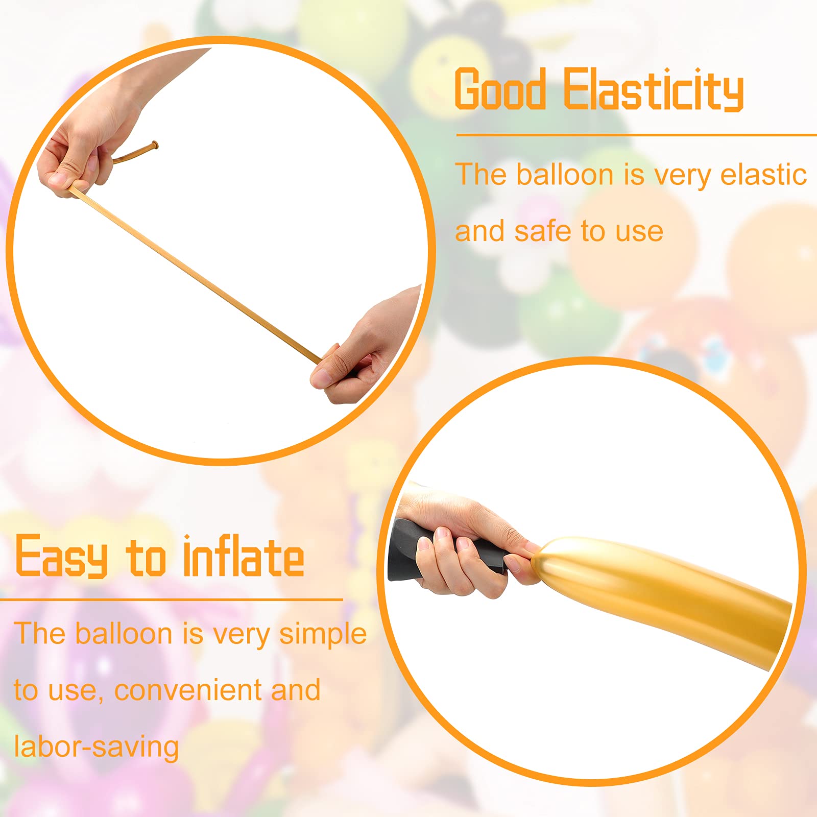 Foto 5 pulgar | Globos Retorcidos Skylety 260 De Látex Metálico, 50 Unidades, Color Dorado - Venta Internacional.