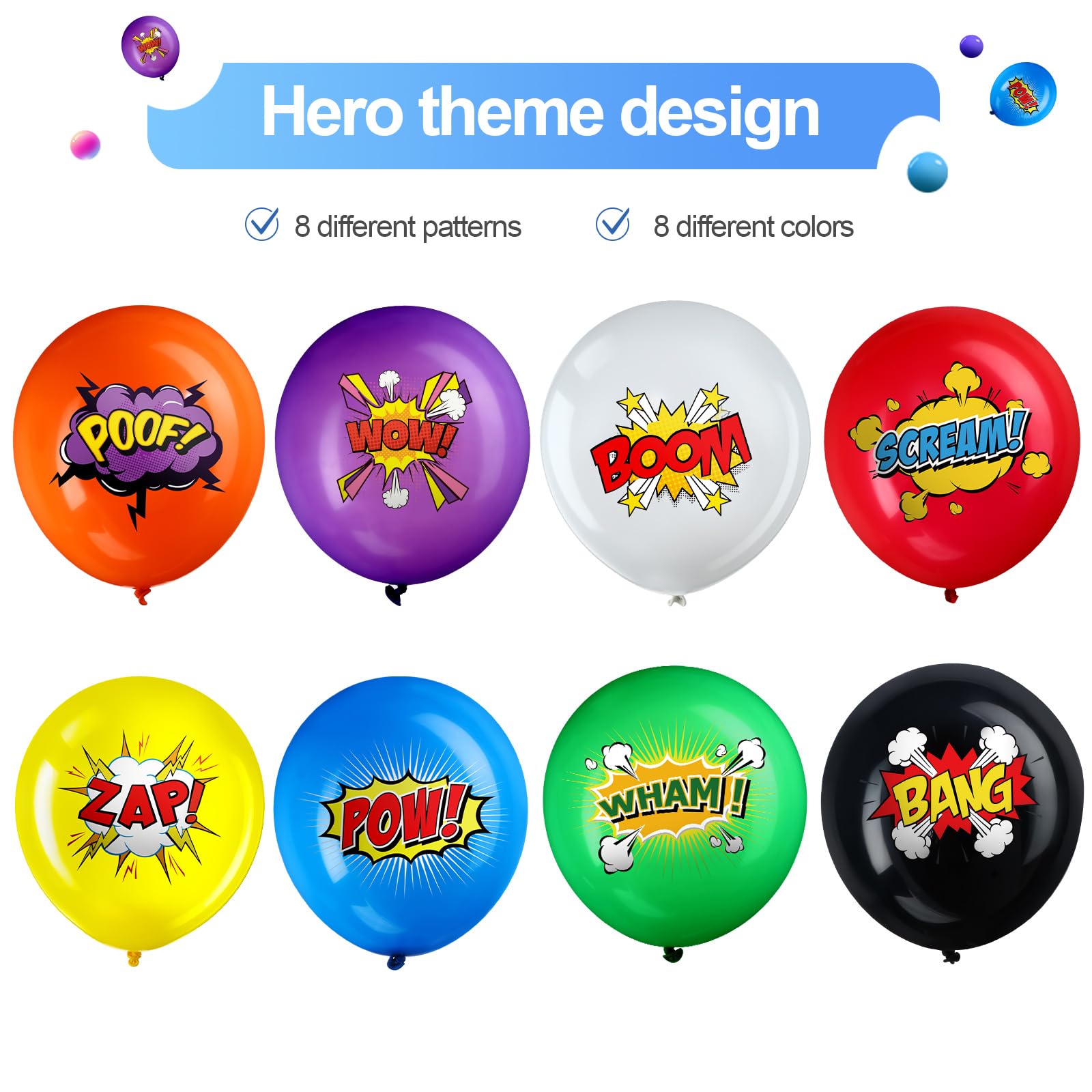 Foto 4 pulgar | Globos De Látex Skylety Hero, 30 Cm, Paquete De 40 Unidades - Venta Internacional.
