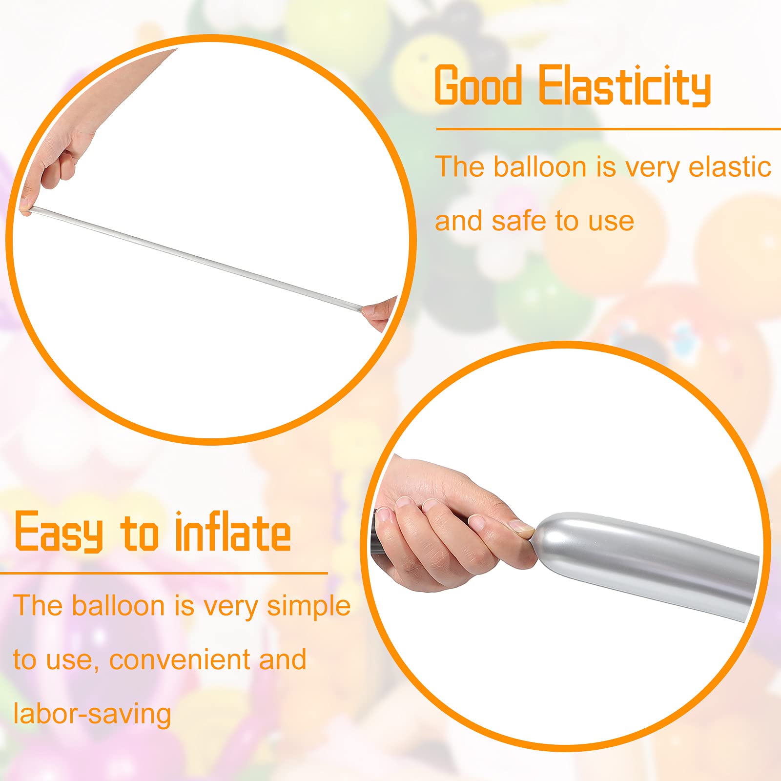 Foto 5 | Twisting Balloons Skylety 260, Látex Metálico, 50 Unidades, Color Plateado - Venta Internacional.