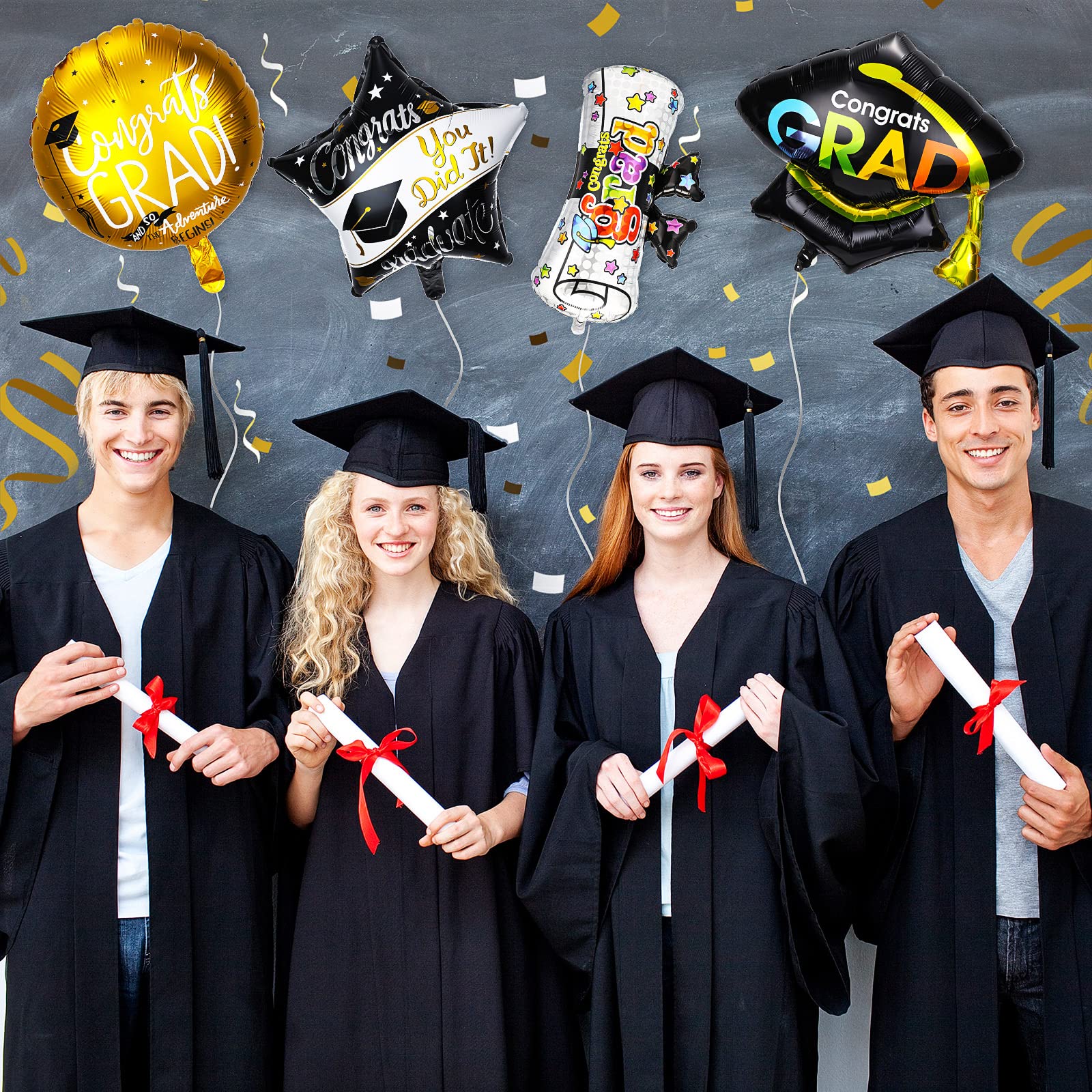 Foto 5 | Globos De Aluminio Para Graduación, 2025 X 12 Pulgadas, Con Forma De Sombrero Doctoral - Venta Internacional.