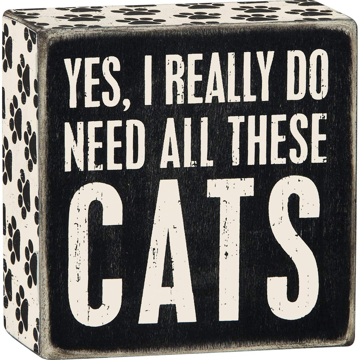 Cartel De Madera Primitives De Kathy Yes, I Really Do Need All These Cats - Venta Internacional.