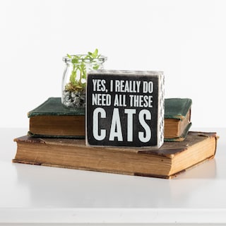 Foto 3 | Cartel De Madera Primitives De Kathy Yes, I Really Do Need All These Cats - Venta Internacional.