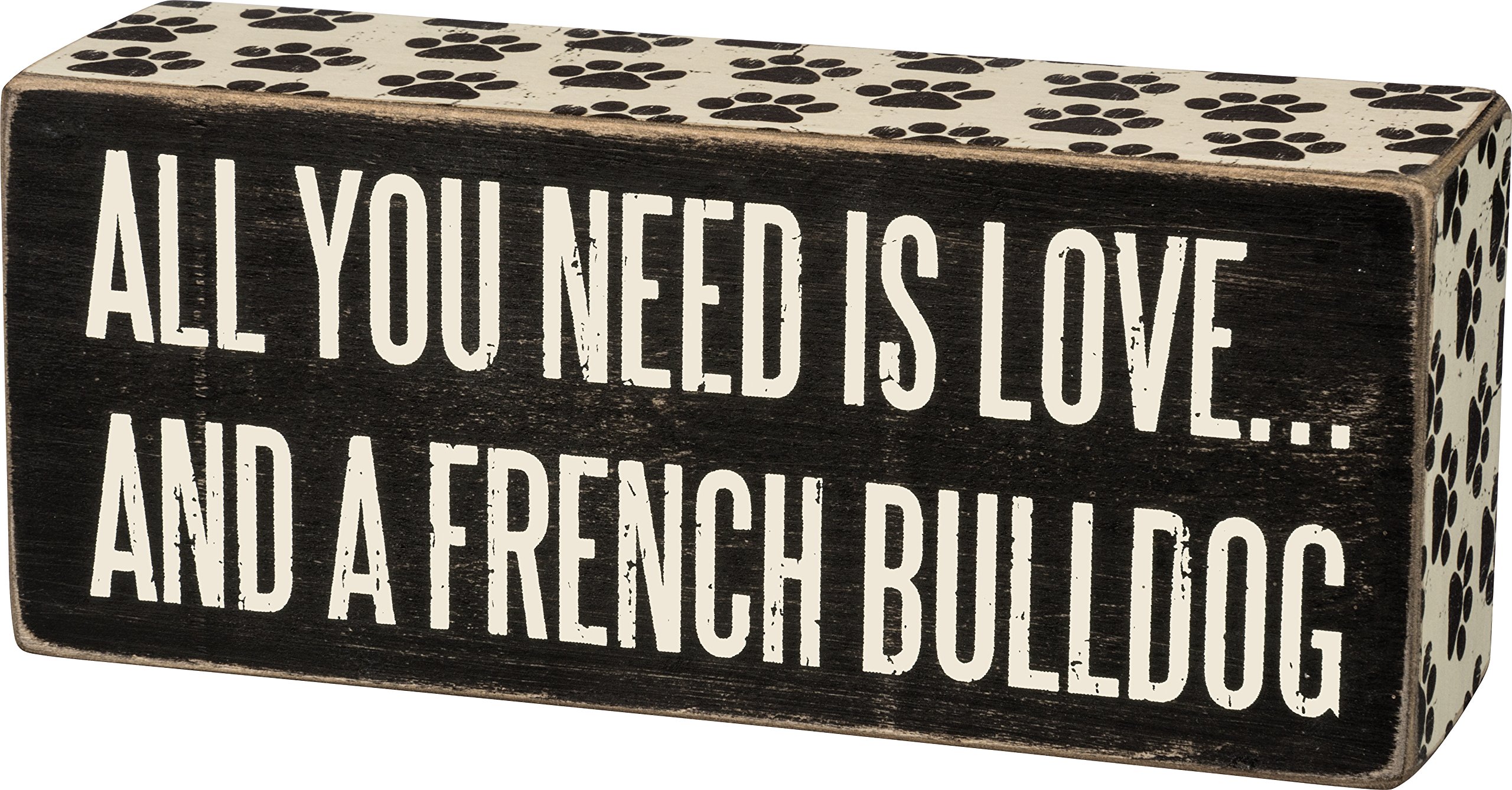 Box Sign Primitives De Kathy All You Need Is Love French Bulldog - Venta Internacional.