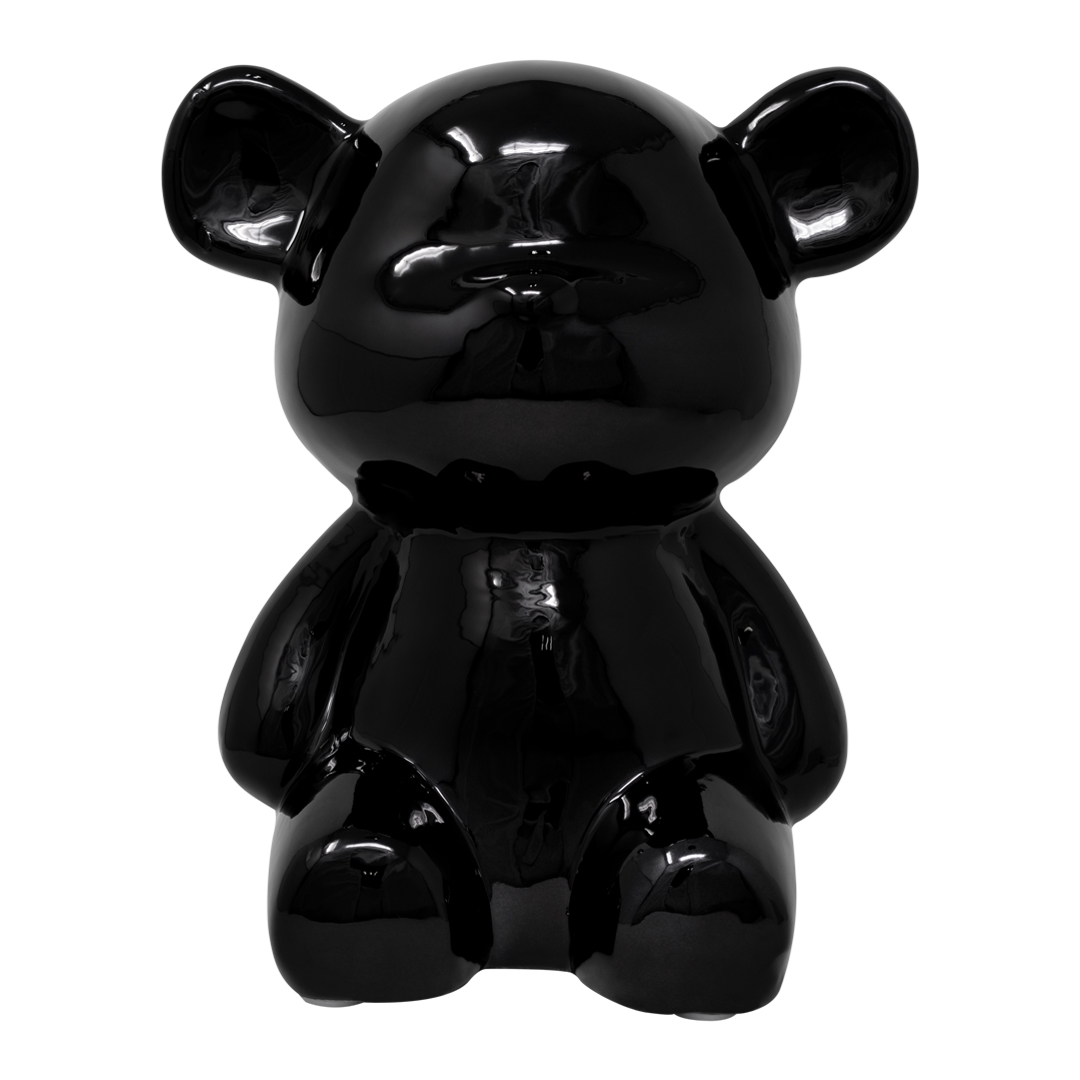 Foto 2 pulgar | Oso Negro Ónix Brillante - Escultura Decorativa Moderna | 27x25 Cm