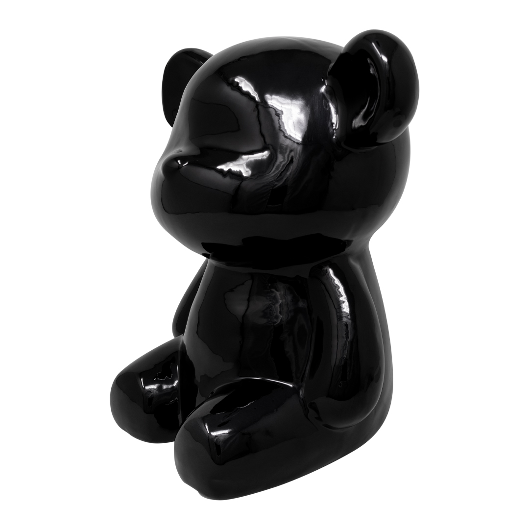 Foto 3 pulgar | Oso Negro Ónix Brillante - Escultura Decorativa Moderna | 27x25 Cm