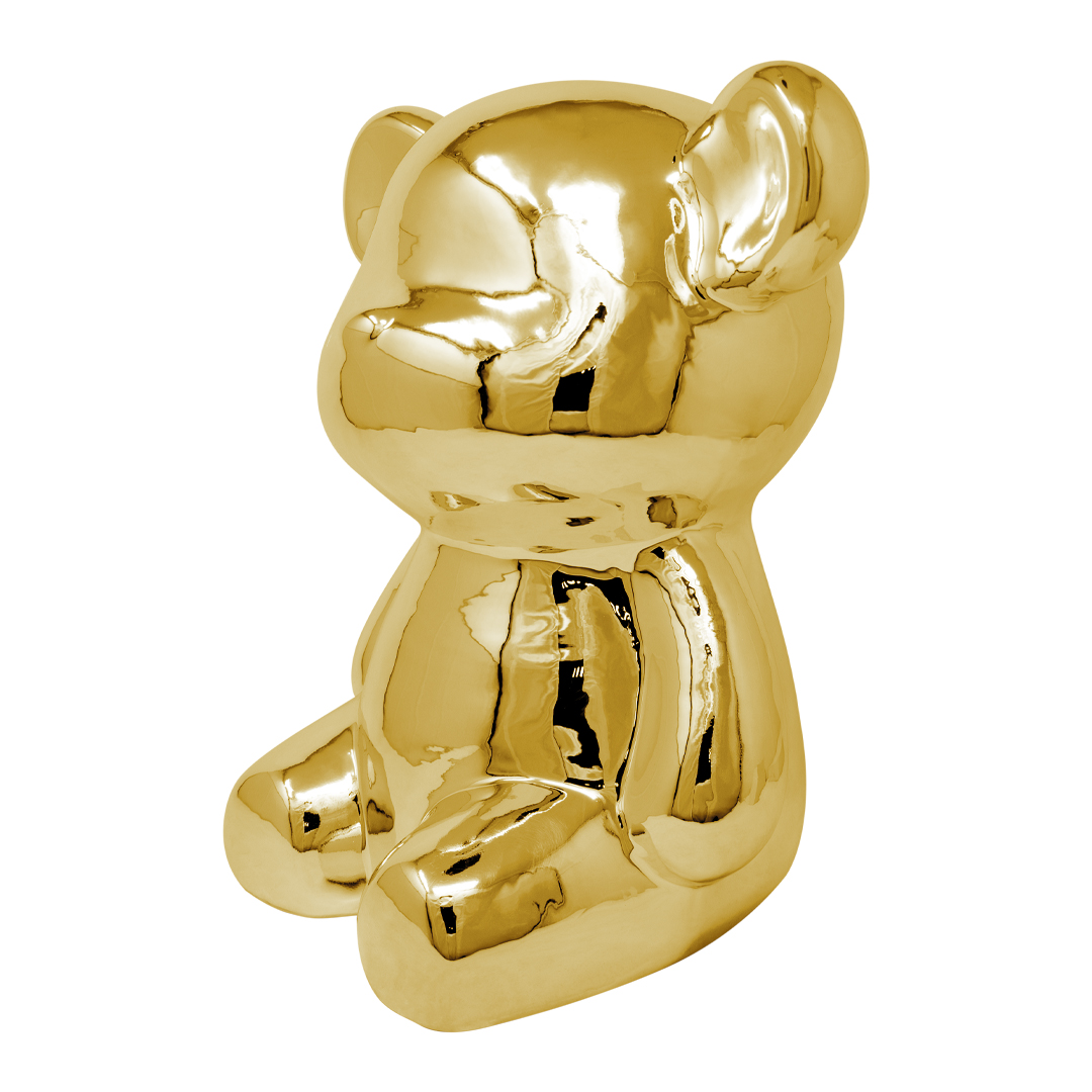 Escultura de Oso Dorado 27x25 Cm