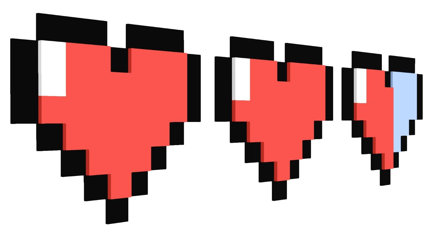 Decoración De Pared Kubik Letters Pixel Heart De 8 Bits Zelda Minecraft - Venta Internacional.