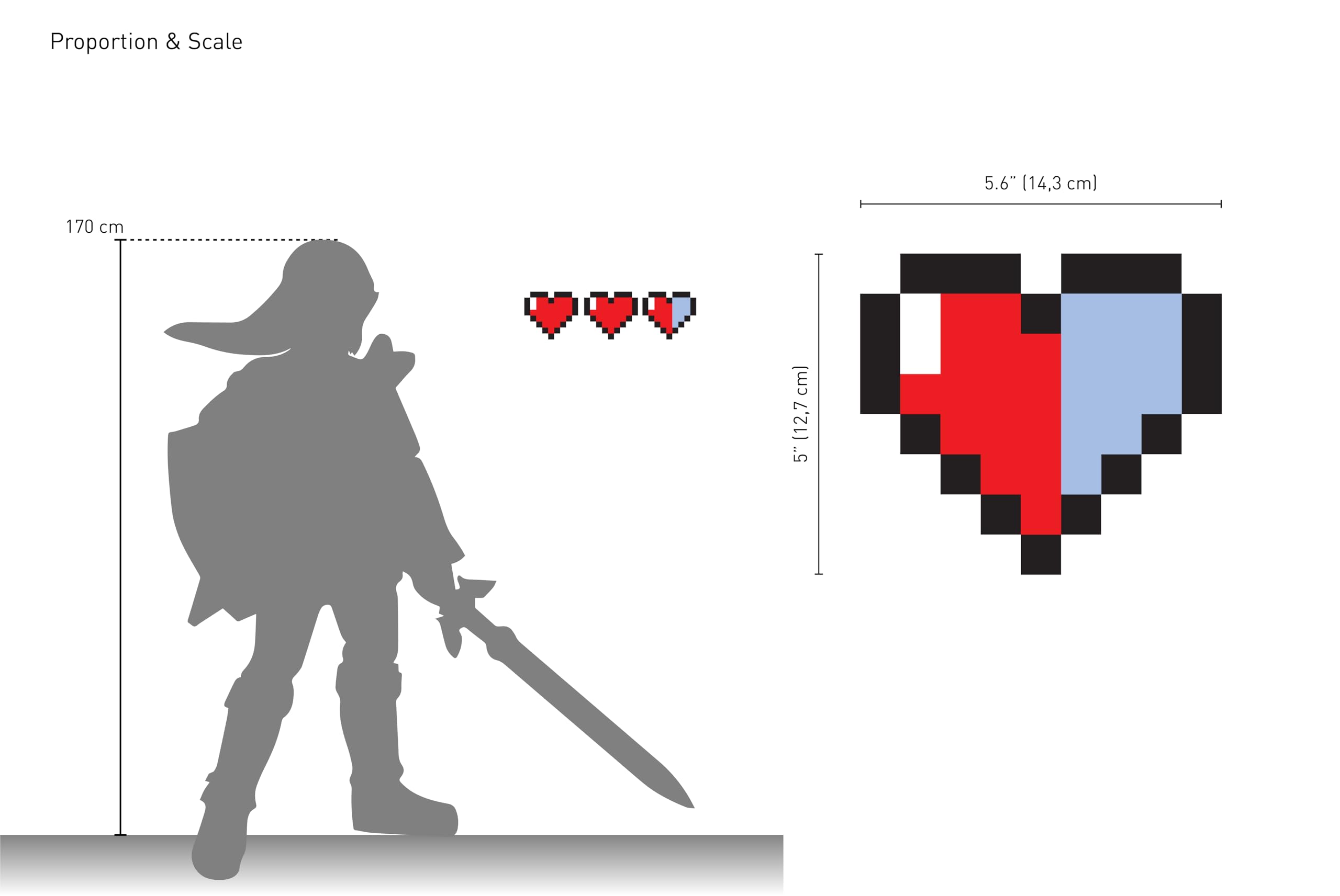 Foto 4 pulgar | Decoración De Pared Kubik Letters Pixel Heart De 8 Bits Zelda Minecraft - Venta Internacional.