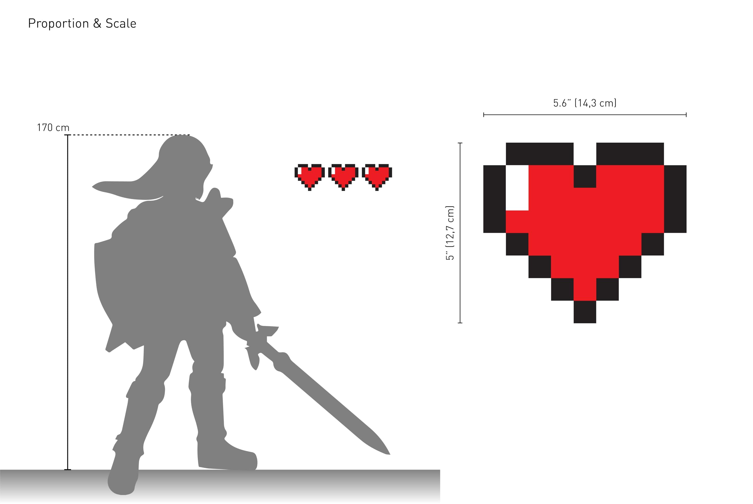 Foto 4 pulgar | Decoración De Pared Con Tema De Minecraft De Kubik Letters Pixel Heart Zelda - Venta Internacional.