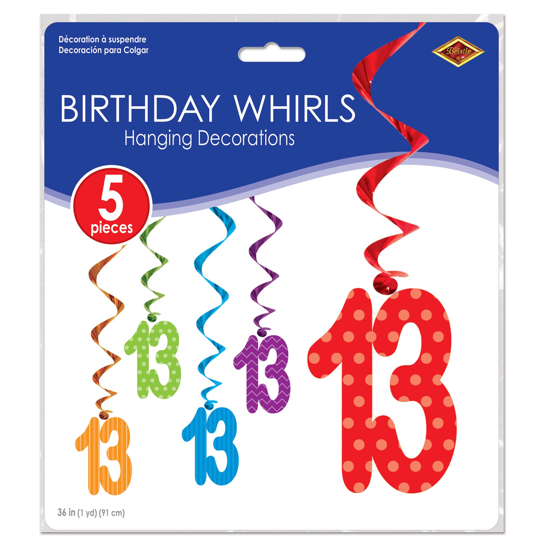 Foto 5 pulgar | Whirls Beistle 13 Con 5 Espirales De 91 Cm De Largo Para Fiesta De Cumpleaños - Venta Internacional.