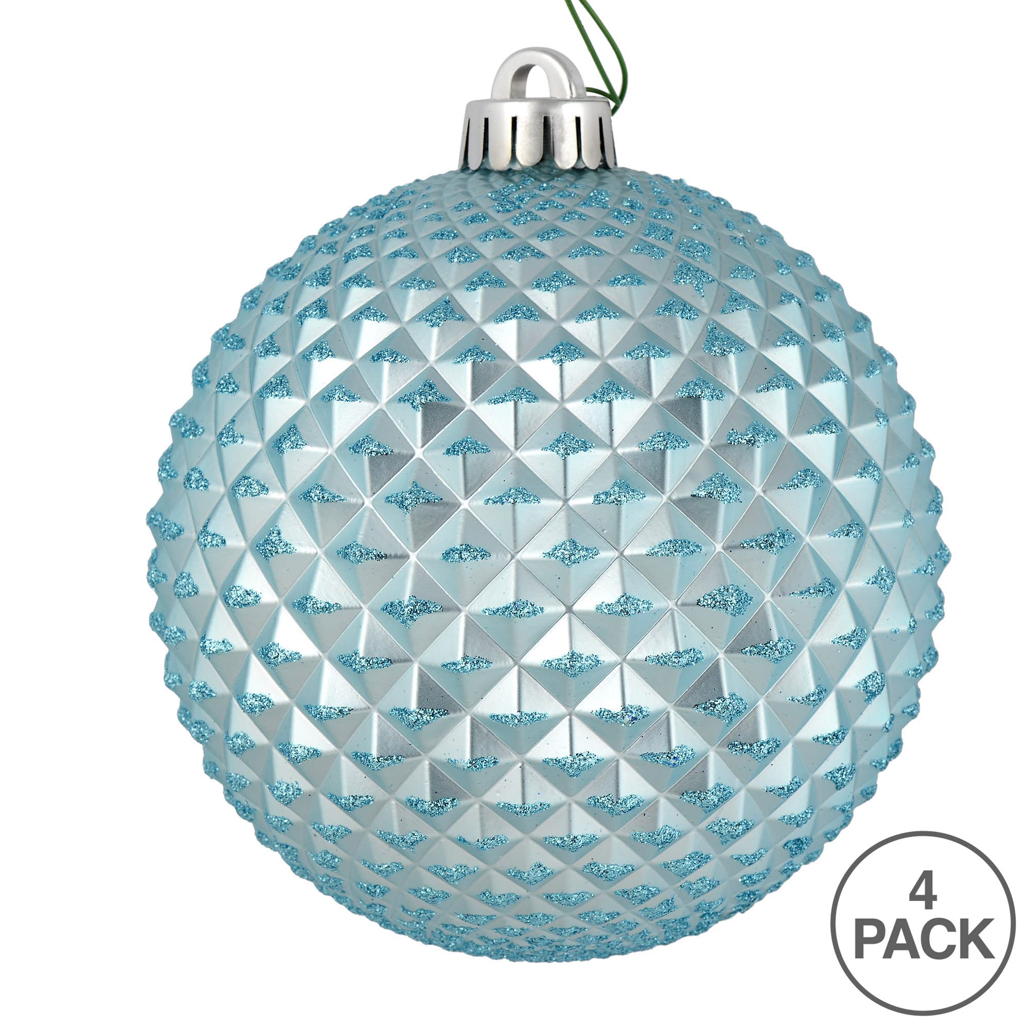 Foto 5 pulgar | Bola Con Purpurina Azul Durian De Ornament Vickerman, 6 Cm, 4 Bolsas - Venta Internacional.