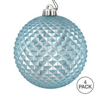 Foto 4 | Bola Con Purpurina Azul Durian De Ornament Vickerman, 6 Cm, 4 Bolsas - Venta Internacional.